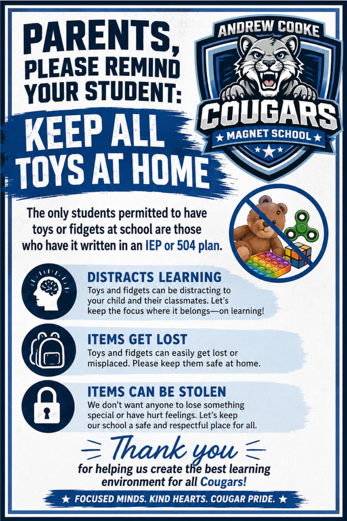 No toys/fidgets at school