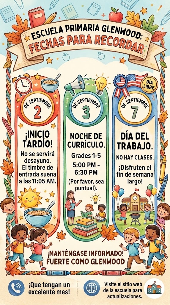 Important dates flyer-Spanish