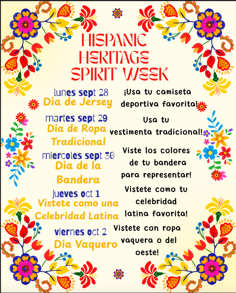 Spirit Week Sept. 28-Oct. 2
