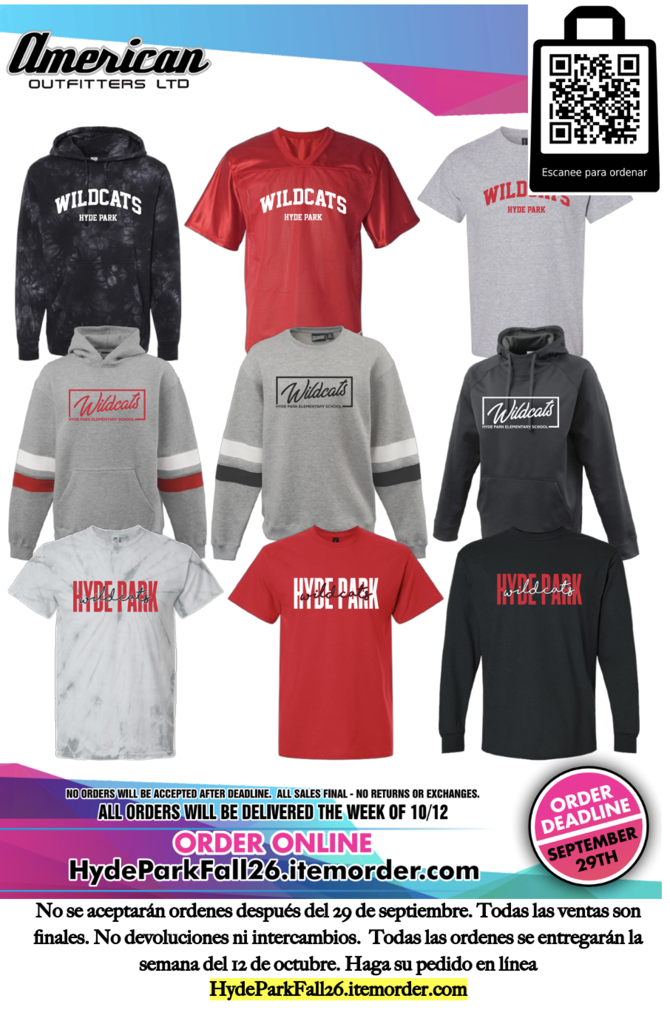 Hyde Park Spirit Wear Flyer - Spanish