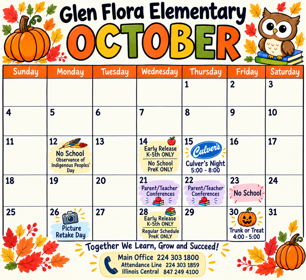 Glen Flora's October Calendar