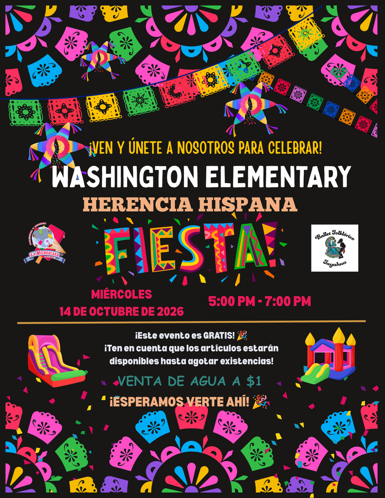 Herencia Hispana Fiesta miercoles, 14 de octubre de 2026 from 5:00-7:00pm