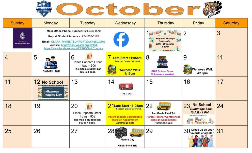 October Calendar