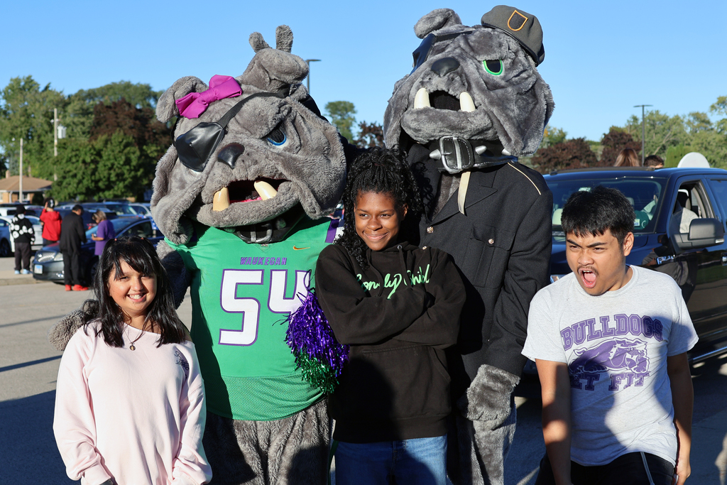 Students with mascots