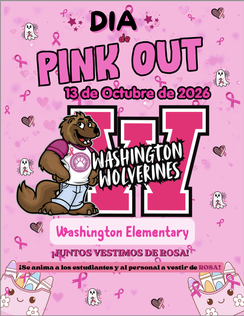dia de Pink Out, martes, 13 de octubre de 2026. Se anima a los estudiantes y al personal a vestir de rosa. 