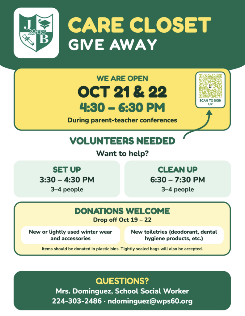 Care Clost October 21 and 22 from 4:30 to 6:30 pm
