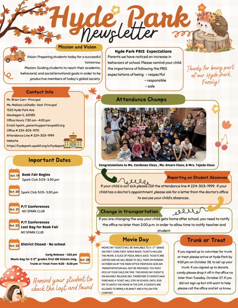 Hyde Park Newsletter 10.16.26