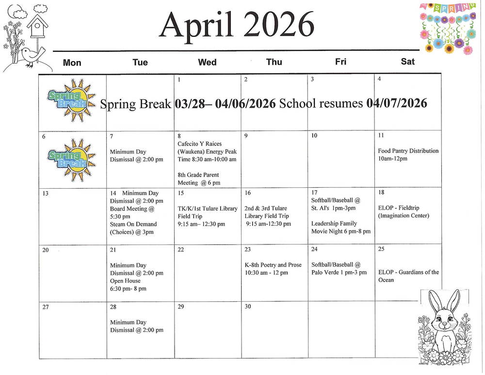 April Calendar