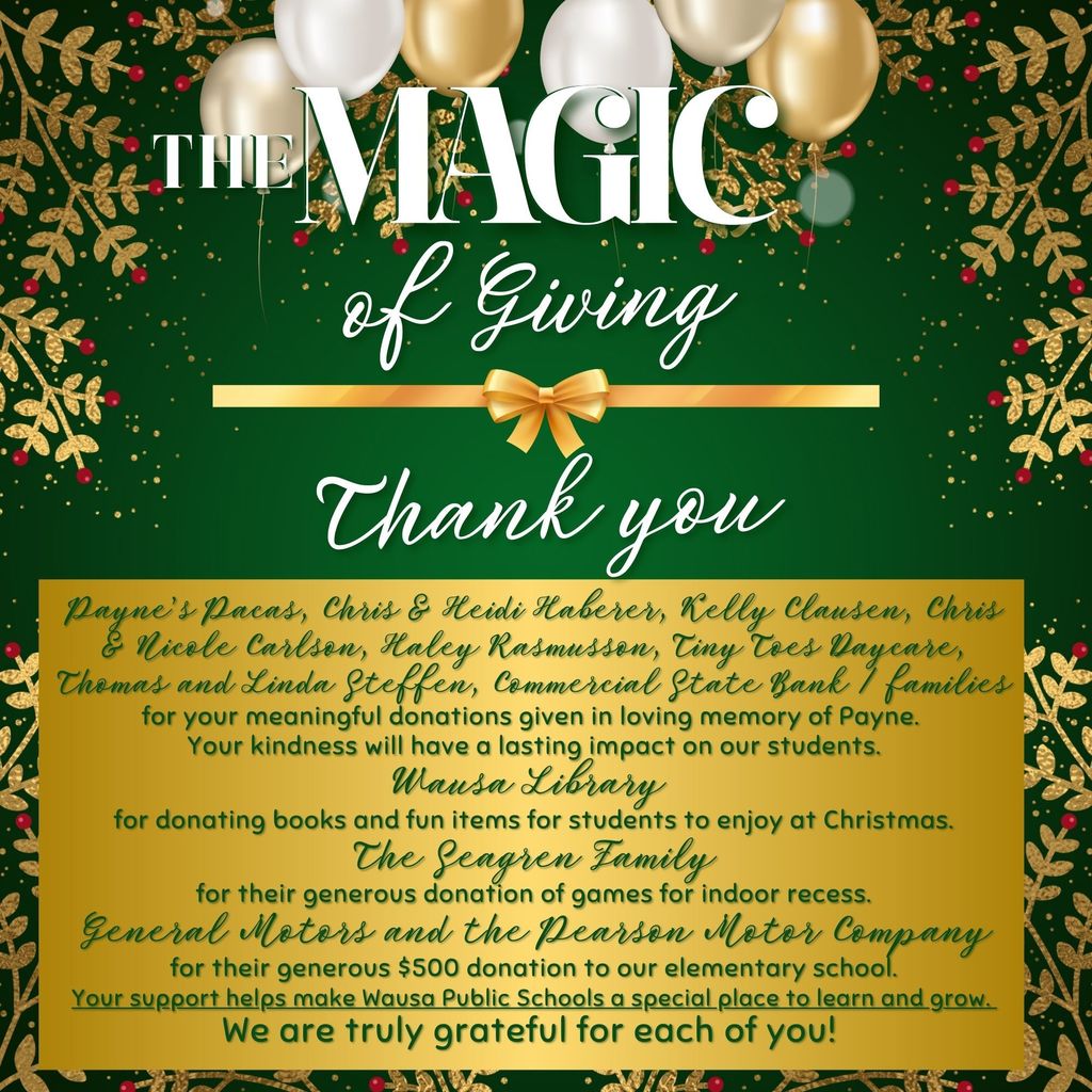 It's been an amazing season of giving already! THANK YOU. We wish you a wonderful holiday season!