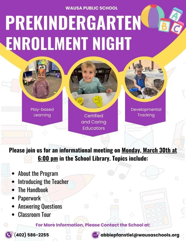 flyer with information on PK enrollment night