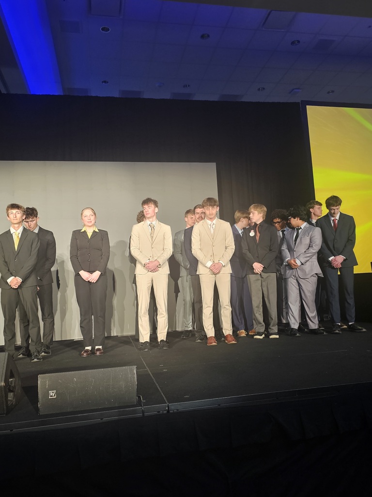 Data Analysis group on stage to receive their award.