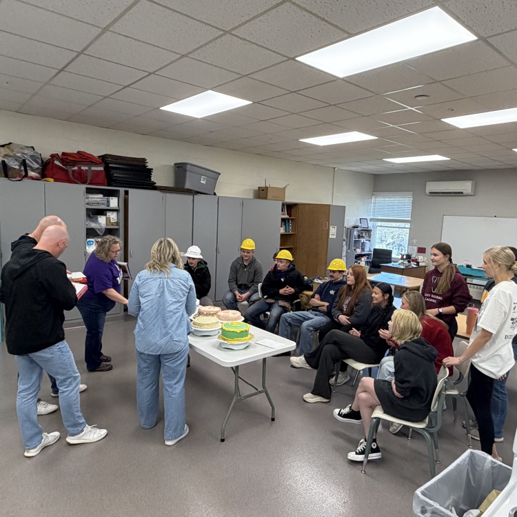 Senior foods class-final project, cake making and the judges, Mr. Anderson, Mr Johnston and Ms. Avery!!! 
