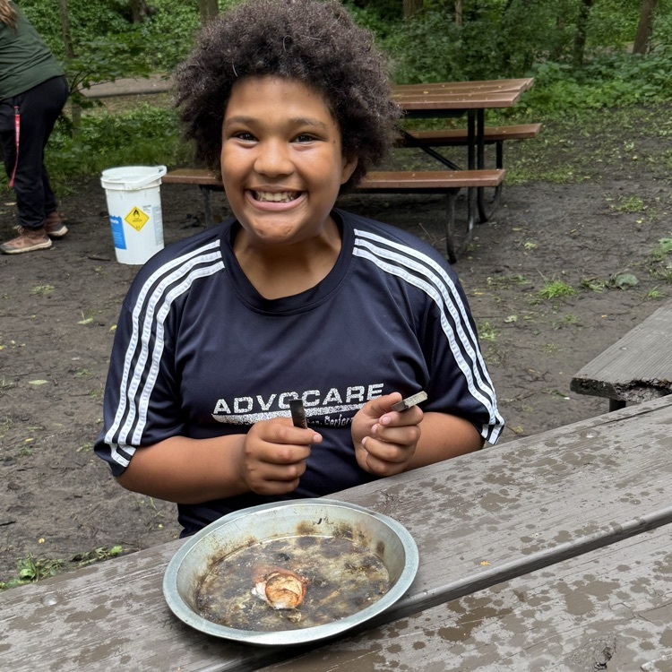 The student has led a fire while learning about campfire safety