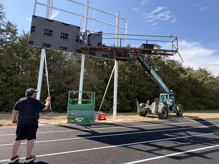 Video board going up