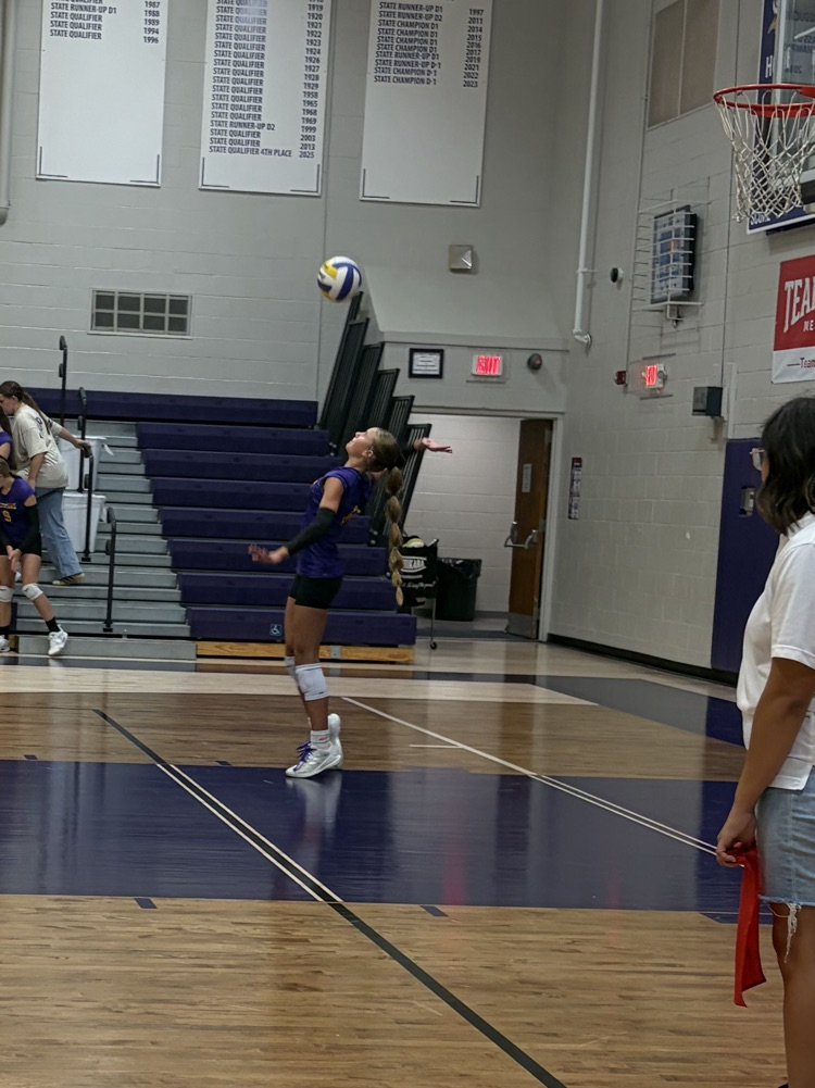 Kinslee T with the serve