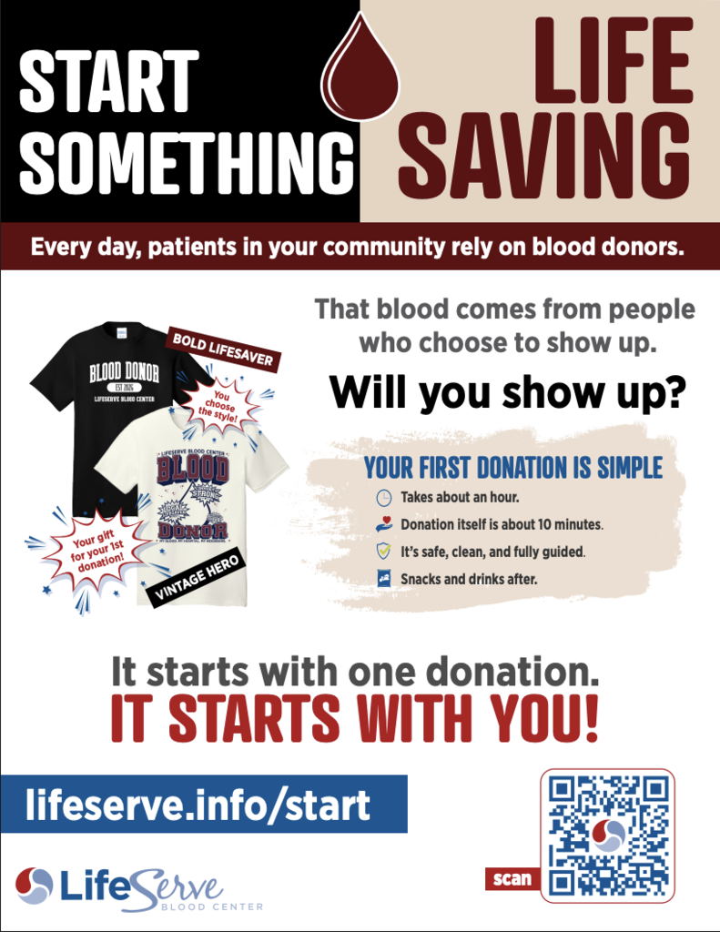 Wausa High school blood drive on November 3rd between 11 - 2:30pm