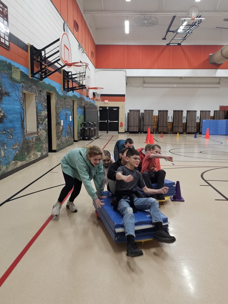 Throughout the past couple of weeks, Redgranite Elementary physical education classes have been learning about the sports and activities that are taking place at the Winter Olympics in Milan and Cortina Italy. Today they had a chance to work on fitness, communication and teamwork through bobsledding in the gymnasium. A lot of fun was had by all!