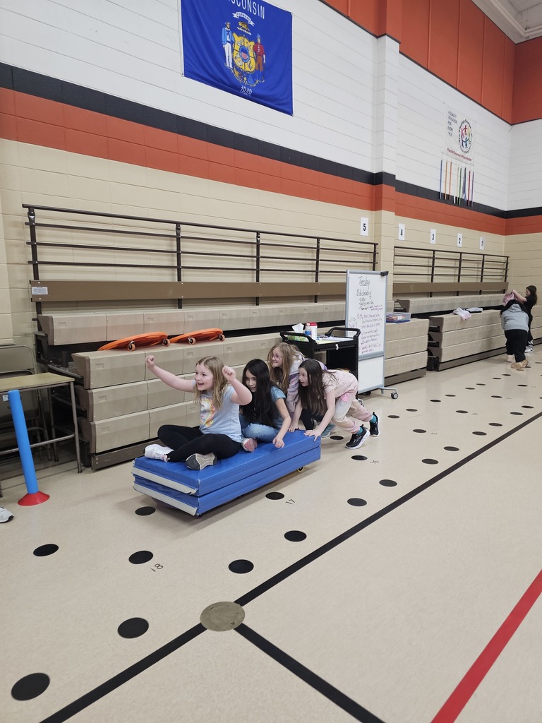 Throughout the past couple of weeks, Redgranite Elementary physical education classes have been learning about the sports and activities that are taking place at the Winter Olympics in Milan and Cortina Italy. Today they had a chance to work on fitness, communication and teamwork through bobsledding in the gymnasium. A lot of fun was had by all!