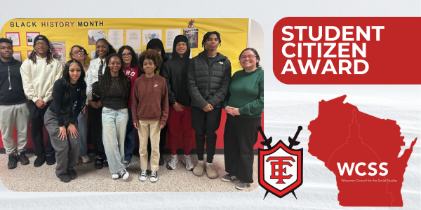 Student Citizen Award with photo of student honorees and organization logos