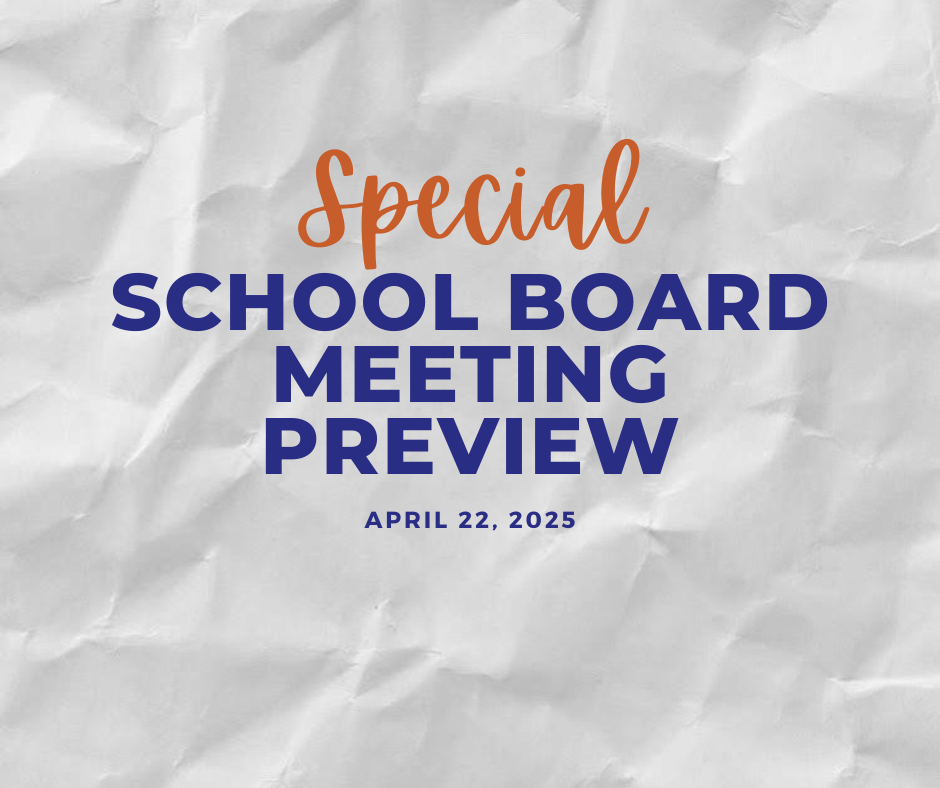 Special School Board Meeting Preview
