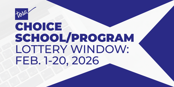 Tosa Choice School/Program lottery window: Feb. 1-20, 2026 with image of open laptop