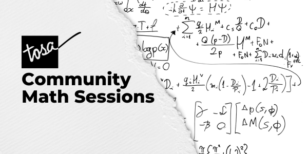 Community Math Sessions with picture of math problems written out