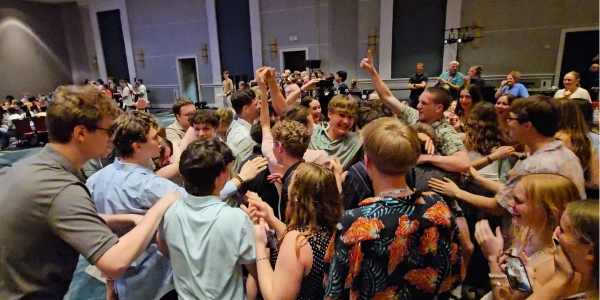 Student team celebrating together at national event