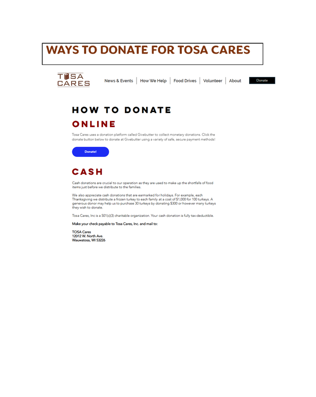 How to donate monetarily