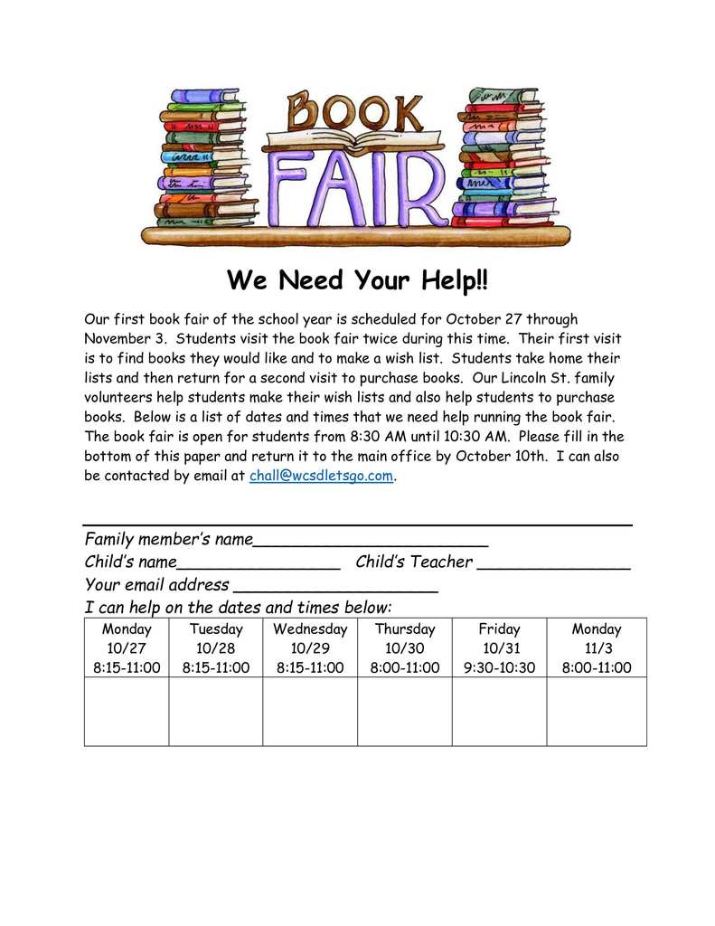 Volunteer for bookfair