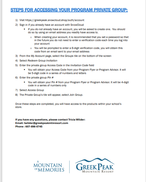 Sign-ups are now live for the 2026 Waverly Ski Club!   We are proud to announce that we are again partnering with Greek Peak to provide a group discount to the members of Waverly's community! Anyone affiliated with our school community can join this group to get a great discount on skiing and snowboarding. Students, staff, friends, and family are all welcome to join.   Just like the last few years, we will not be providing transportation. This is a self-transport club.   With the purchase of your pass, you can hit the slopes on 6 Sundays during January and February from 10am to 5pm. You will also have the opportunity to purchase equipment rentals, and a meal plan. These two things cost extra. The pass also comes with three lessons, which is incredibly helpful for new skiers and boarders.   The attached flyer and instruction sheet have all the information you should need to get signed up. Please read through both documents before starting. The process can be a little confusing if you don't.   If you have any q