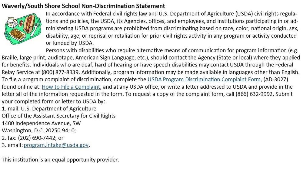 Food Service Non-Discrimination Notice
