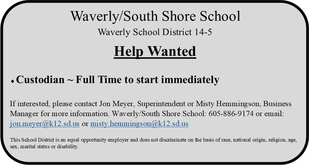 Custodian Help Wanted