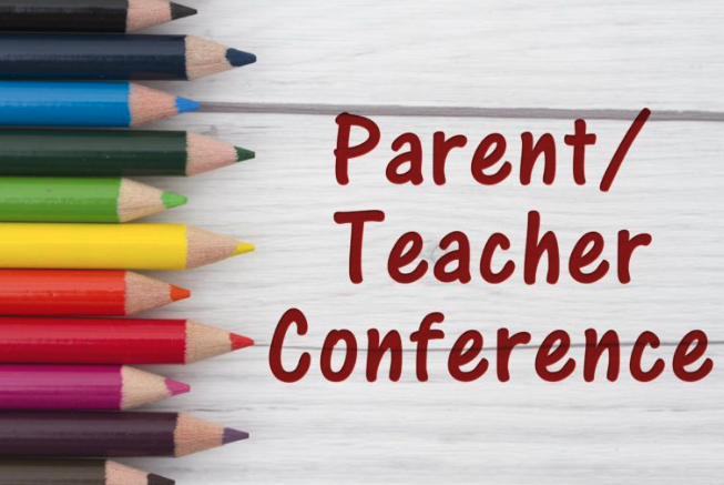 Parent Teacher Conference with bright colored pencils