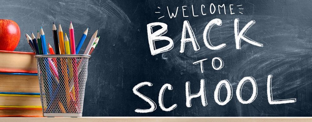 Welcome back to school graphic.