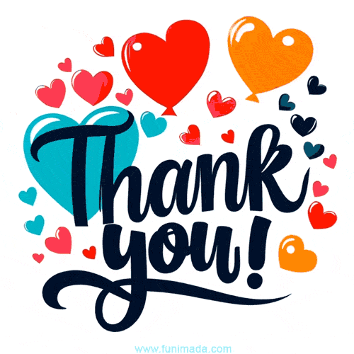 Thank you with hearts and heart movement