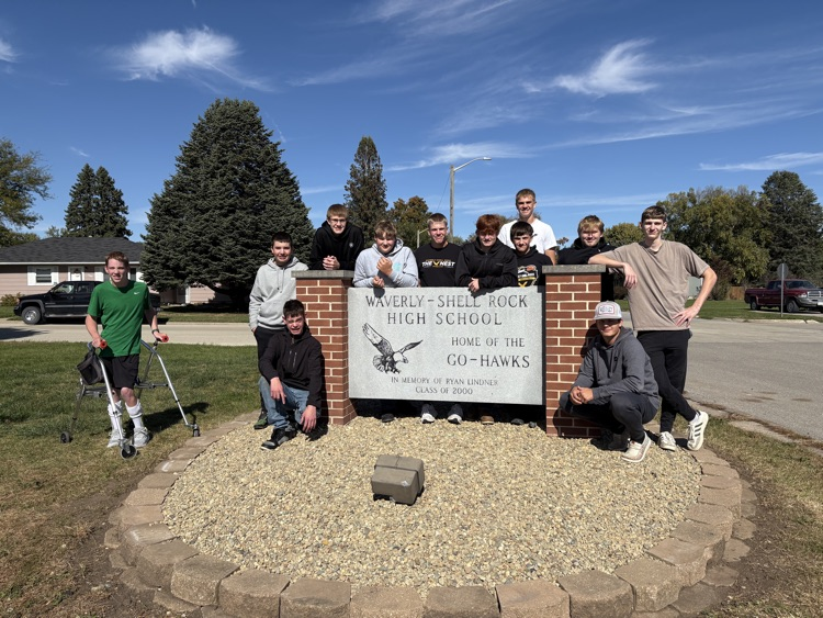 Sports Turf Management Class working on a landscaping project on WSR high school grounds.  