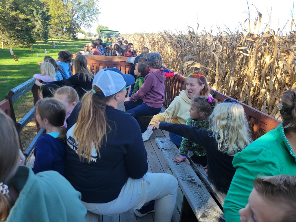 Having fun on the hayride!