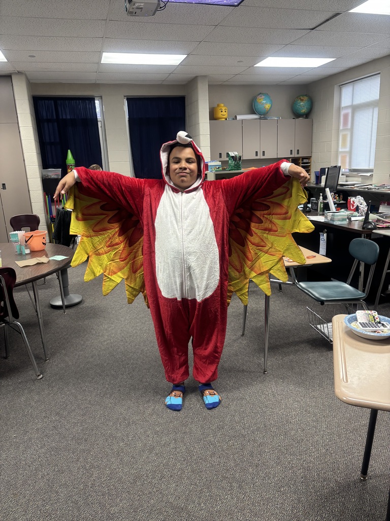 Student dressed as a parrot