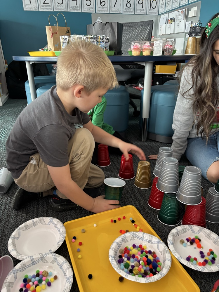 build a tree or snow figure STEM challenge