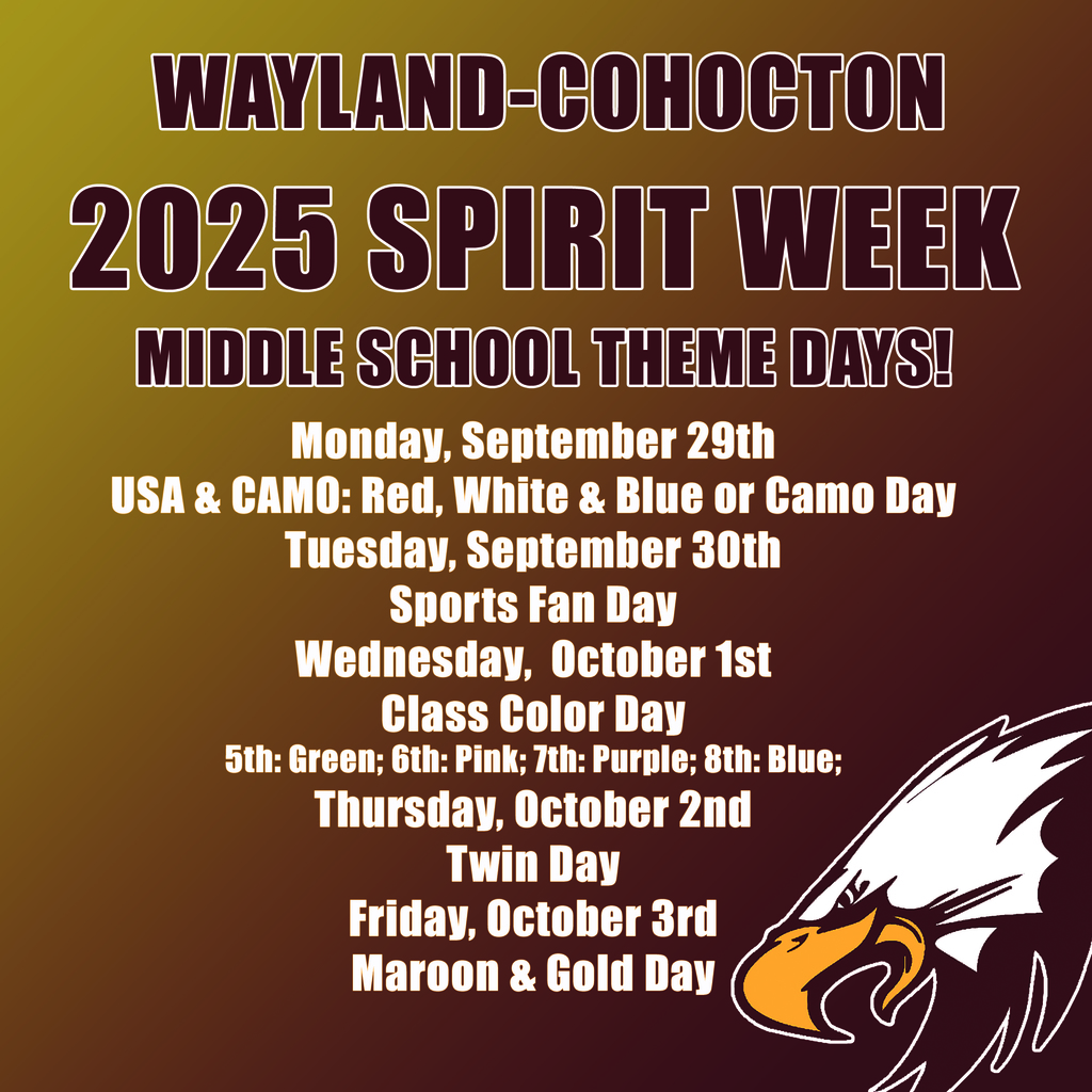 Middle School Homecoming Spirit Week Theme Days