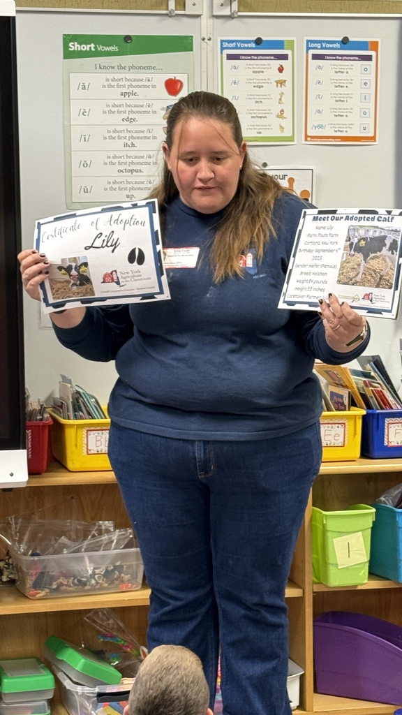 Steuben County Ag in the Classroom has adopted a calf! Ms. McKinley will share updates each times she visits. 