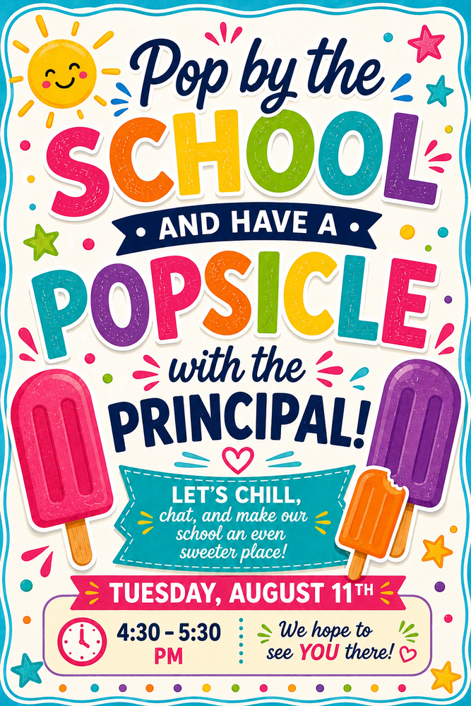 Popsicles with The principal flyer