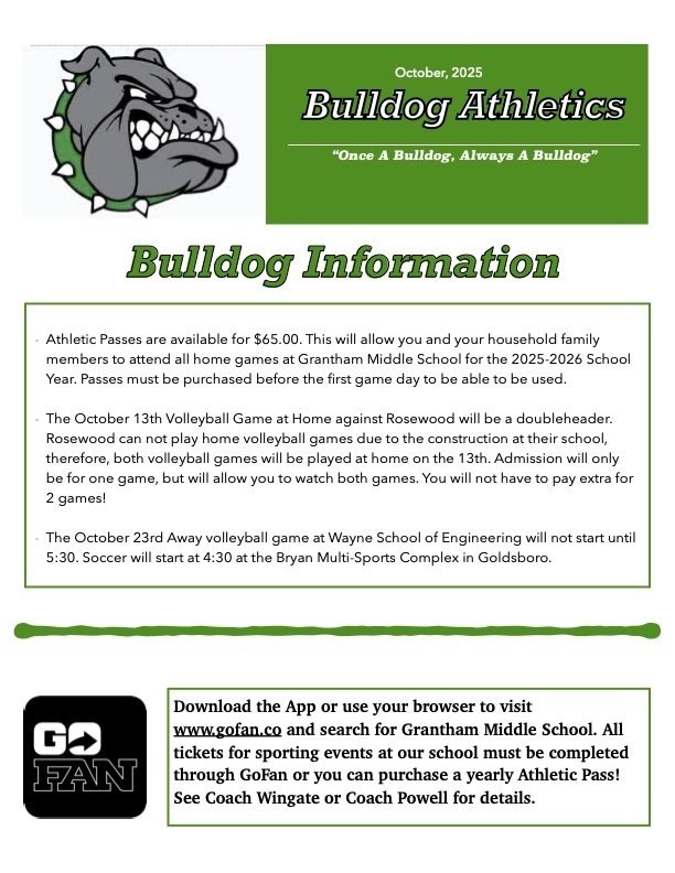 October 2025 Athletic Newsletter pg. 1