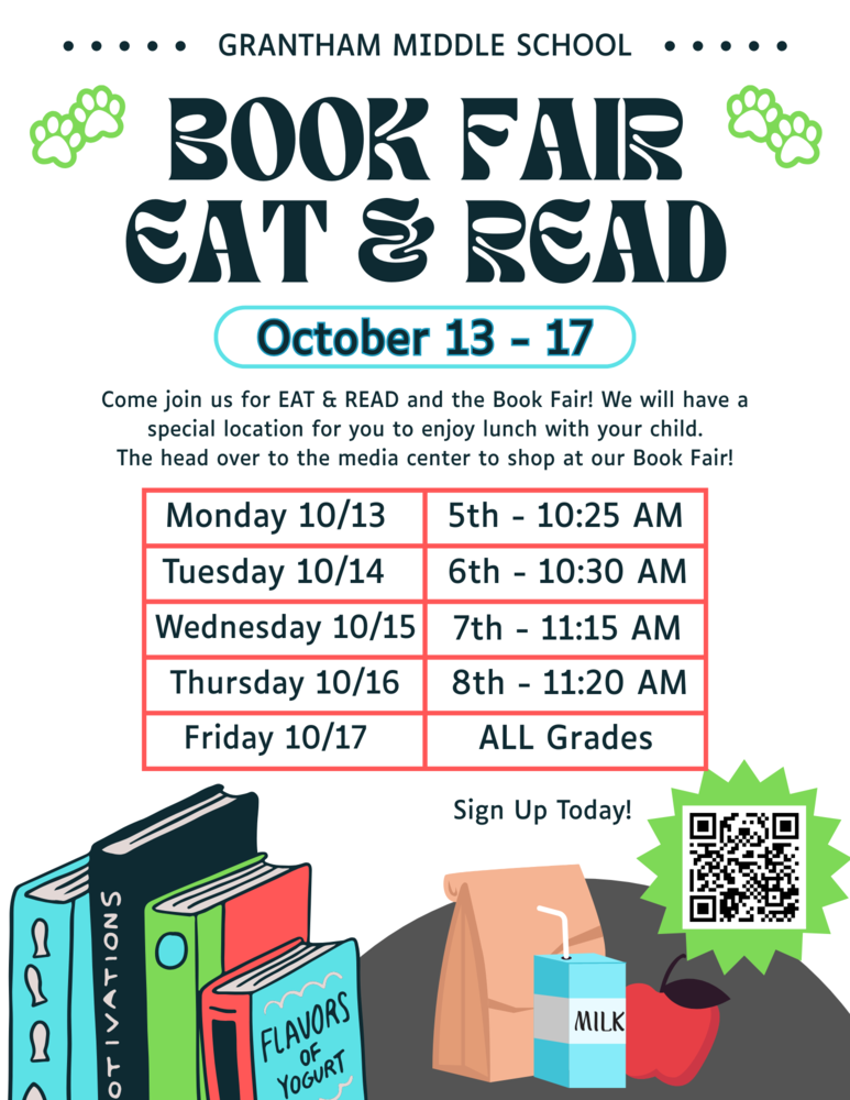 Book Fair and Eat and Read October 13th - October 17th