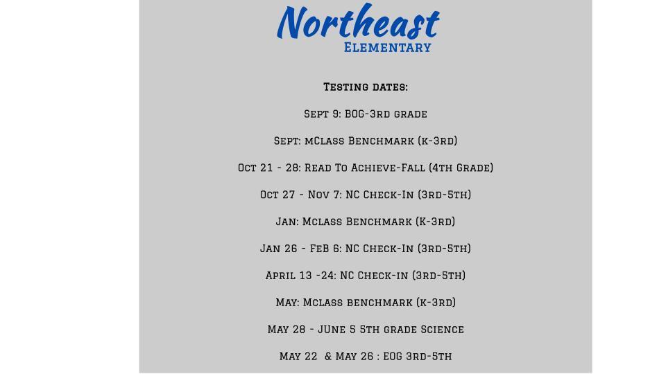 test dates