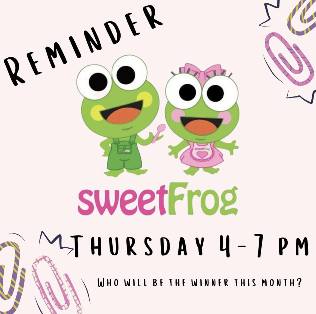 boy and girl frog - reminder to come to sweet frog night