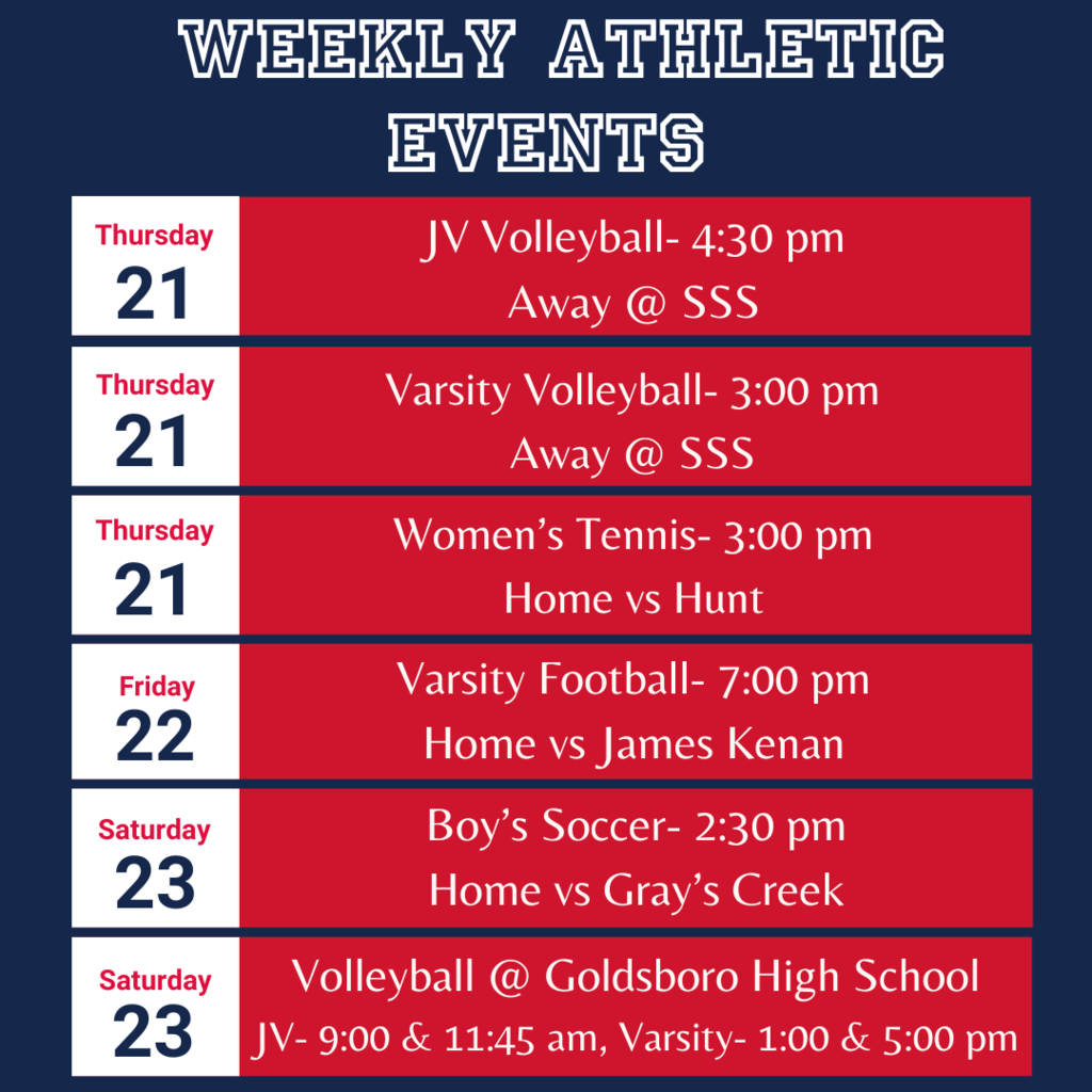 Athletic schedule