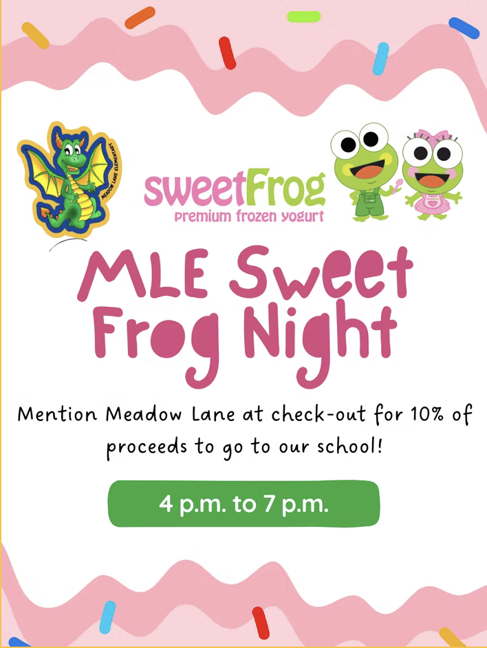 announcement for sweet frog fundraiser night with 2 frogs and dragon image
