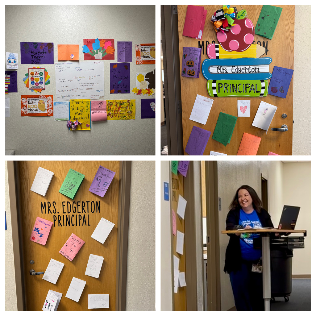 principal appreciation decorations on door, wall and picture of principal 