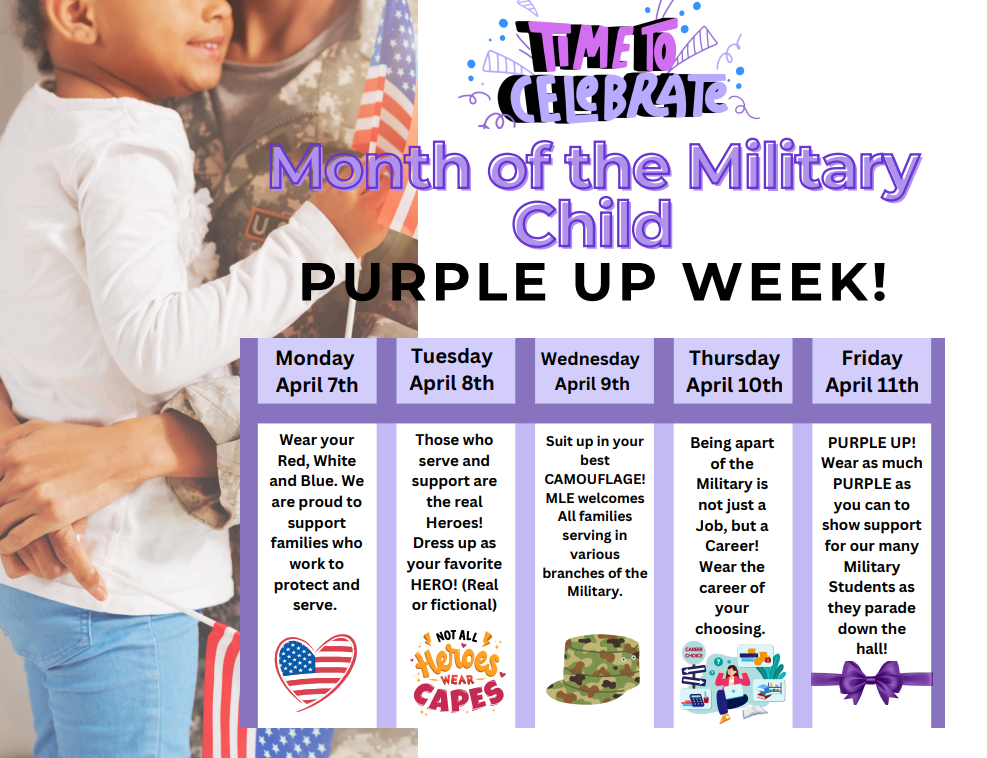 #PurpleUp #MilitaryChildMonth #MeadowLaneProud #WeSupportOurMilitaryFamilies